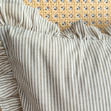 Meadow Green Stripe Ruffle Boudoir Cushion 30x50cm