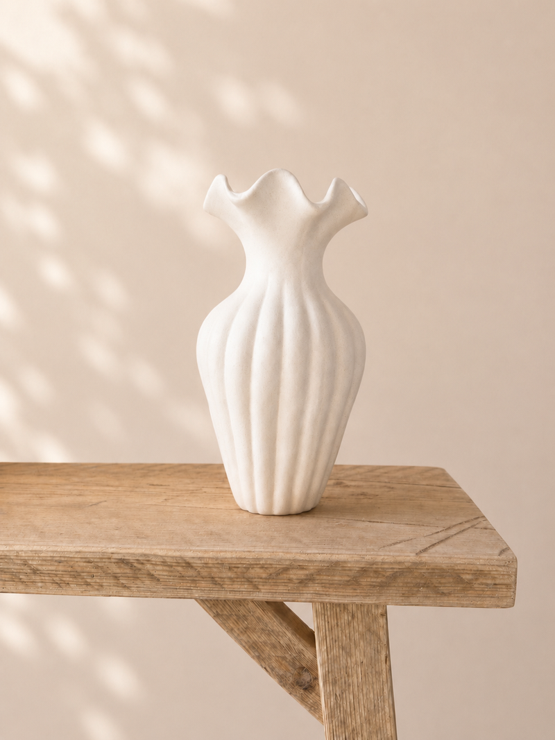 Milkstone Ripple Vase