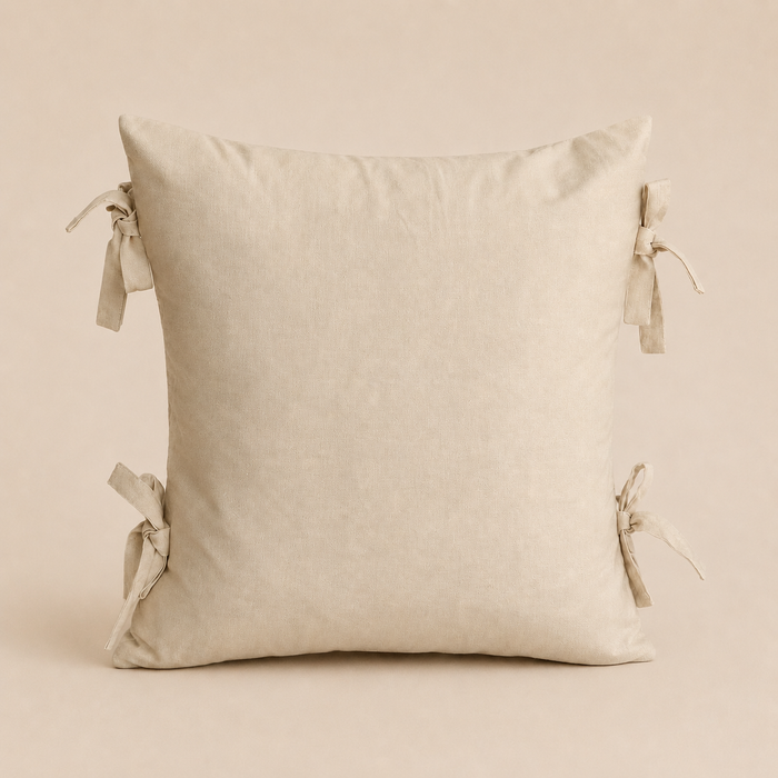 Tie Edge Cushion 45cm in Natural