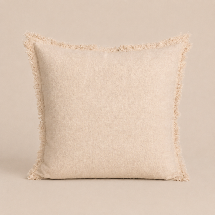 Meadow Fringe Cushion 50cm in Warm Oat