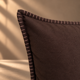 Blanket Stitch Cushion 50cm - Espresso
