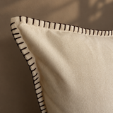 Blanket Stitch Cushion 50cm - Warm Oat