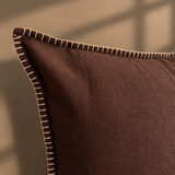 Blanket Stitch Cushion 50cm - Cocoa