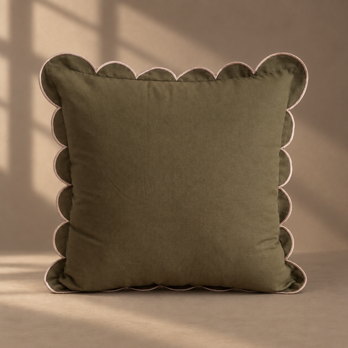 Scalloped Edge 45cm - Olive Moss