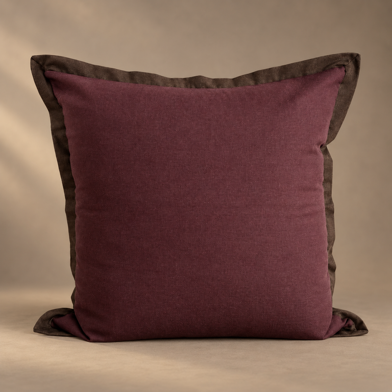 Quiet Contrast Cushion 50cm - Mulberry/Espresso