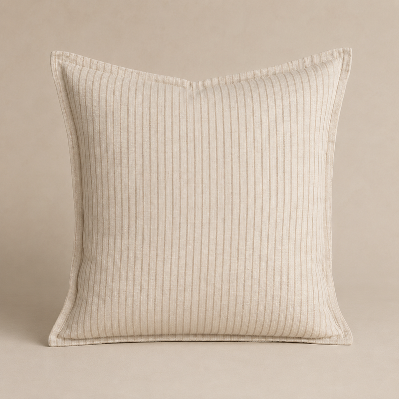 Oat Meadow Stripe Linen Cushion 45cm