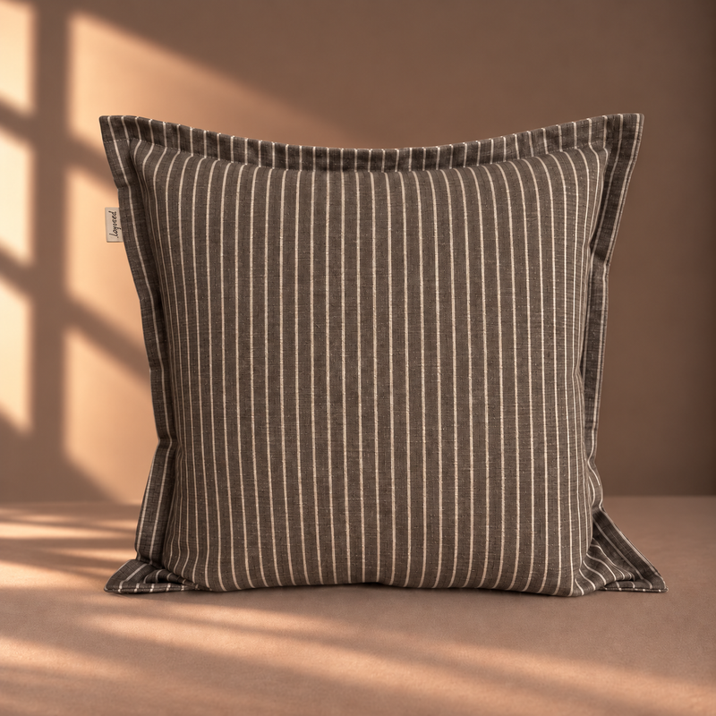 Coffee Tailored Stripe 45cm