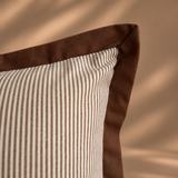 Quiet Contrast Cushion 50cm - Hazelnut Stripe/Chestnut