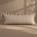 Hazelnut Stripe Ruffle Bolster - 35x90cm