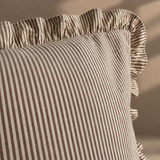 Hazelnut Stripe Ruffle Bolster - 35x90cm