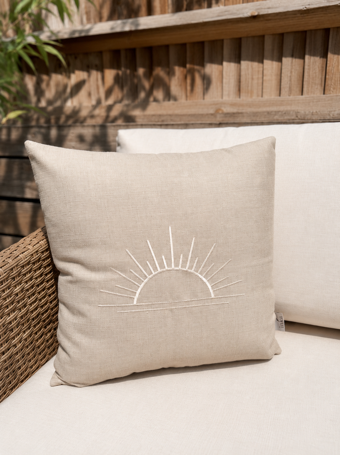 Soft Sunrise Outdoor Cushion 45cm in Stone