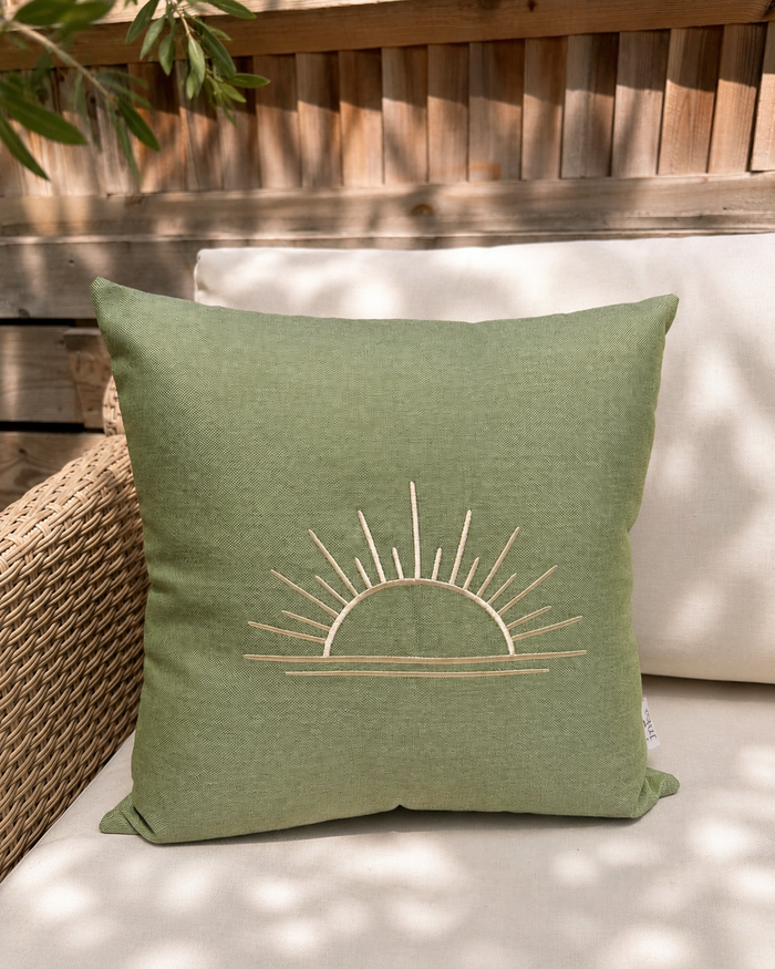 Soft Sunrise Outdoor Cushion 45cm in Olive