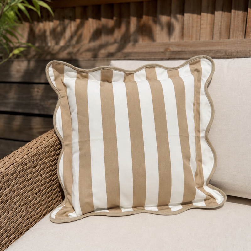 Scallop Stripe Outdoor Cushion 45cm