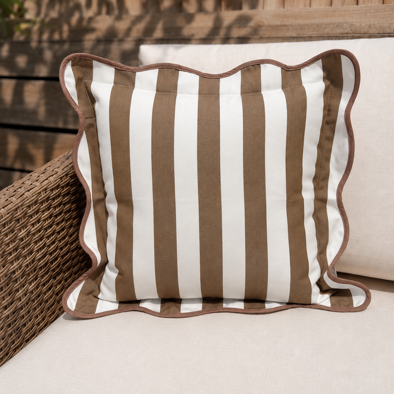 Scallop Stripe Outdoor Cushion 45cm