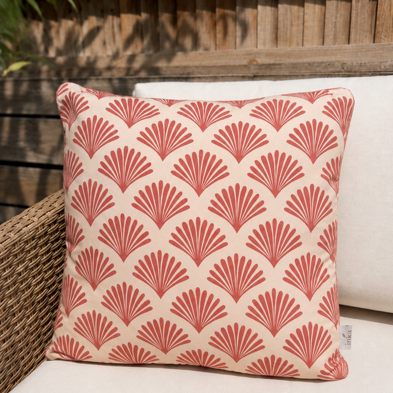 Terracotta Fan Outdoor Cushion 50cm