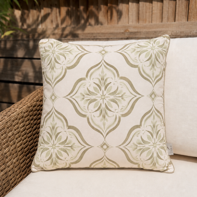 Olive Tile Outdoor Cushion 50cm