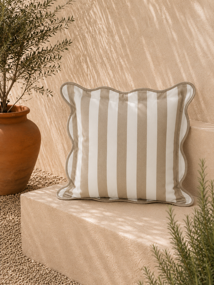 Scallop Stripe Outdoor Cushion 45cm