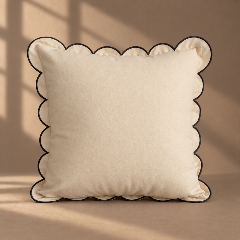 Scalloped Edge 45cm - Warm Oat