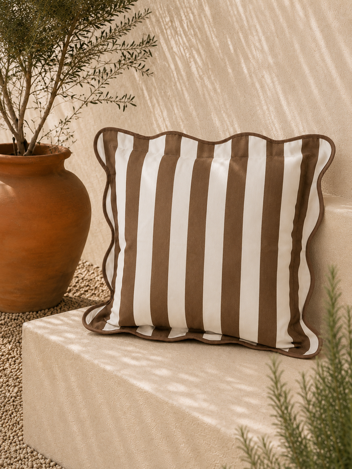 Scallop Stripe Outdoor Cushion 45cm