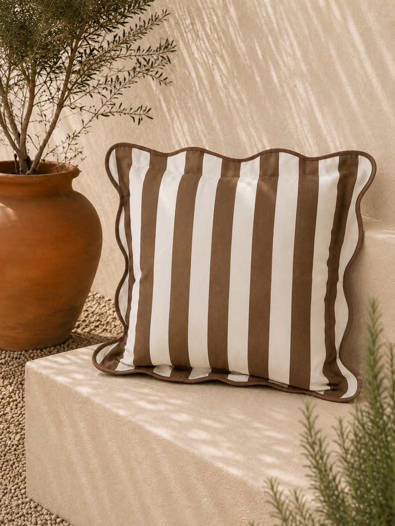 Scallop Stripe Outdoor Cushion 45cm