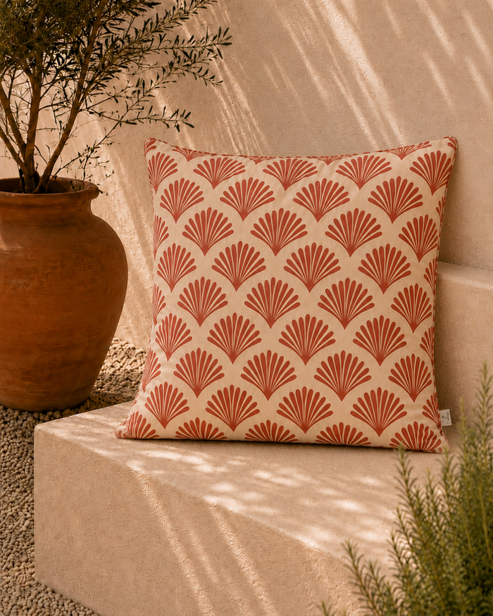 Terracotta Fan Outdoor Cushion 50cm